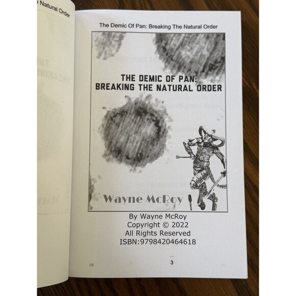 The Demic Of Pan: Breaking The Natural Order by Wayne McRoy Paperback Book - Picture 3 of 3